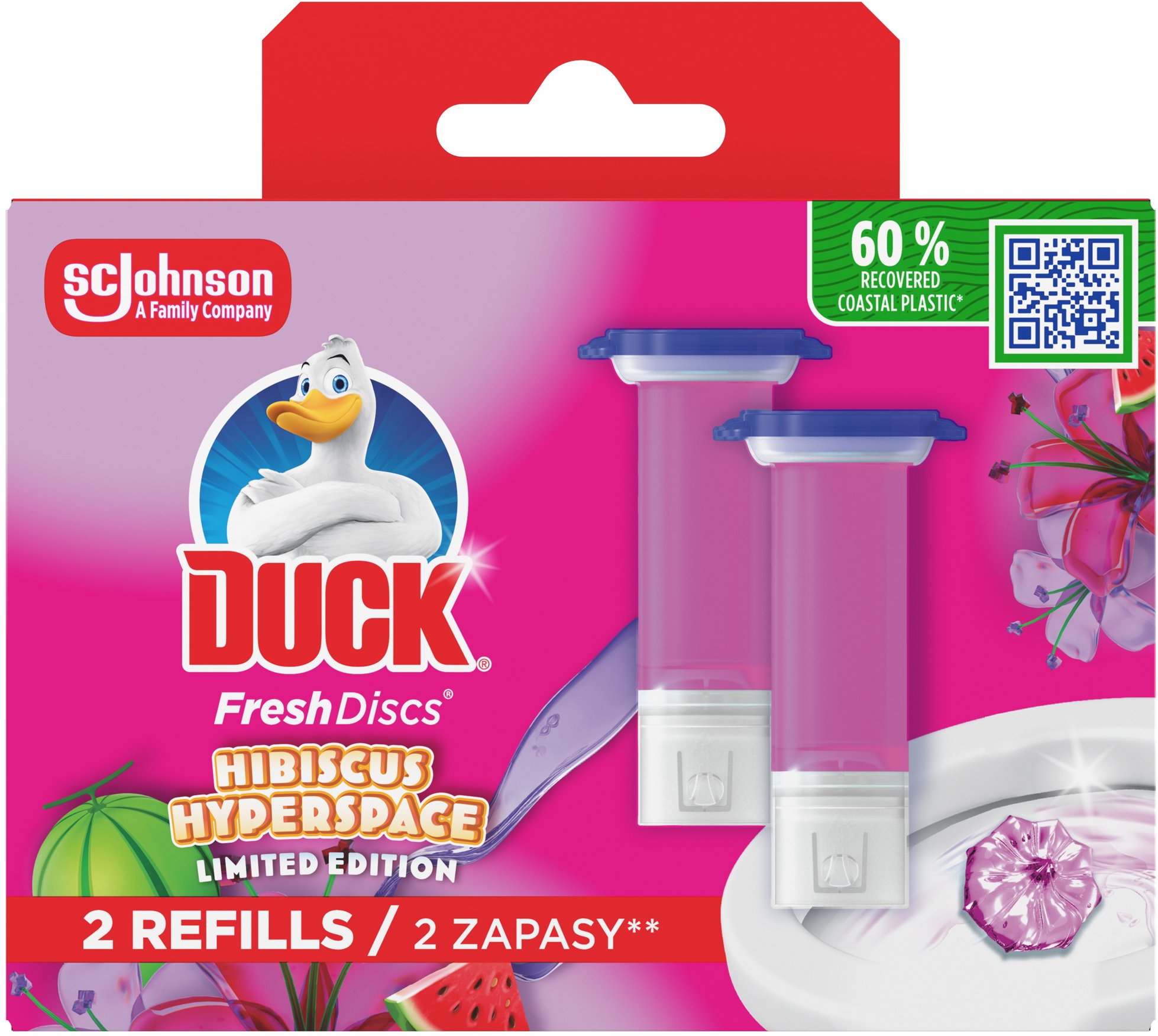 DUCK Fresh Discs Hibiscus Hyperspace Refill 2× 36 ml