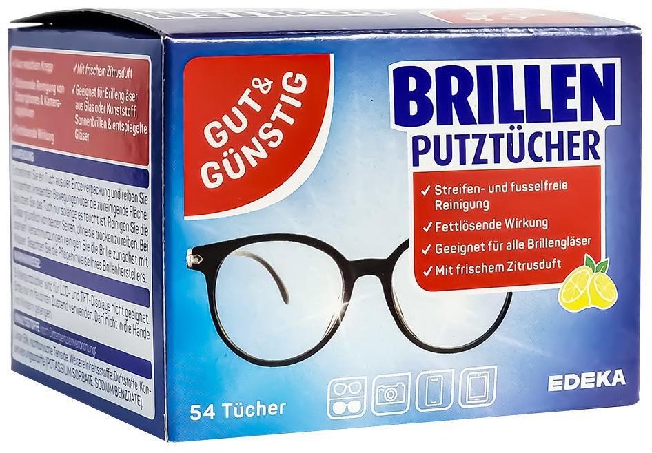 GUT & GÜNSTIG Obrúsky na okuliare Lemon 54 ks