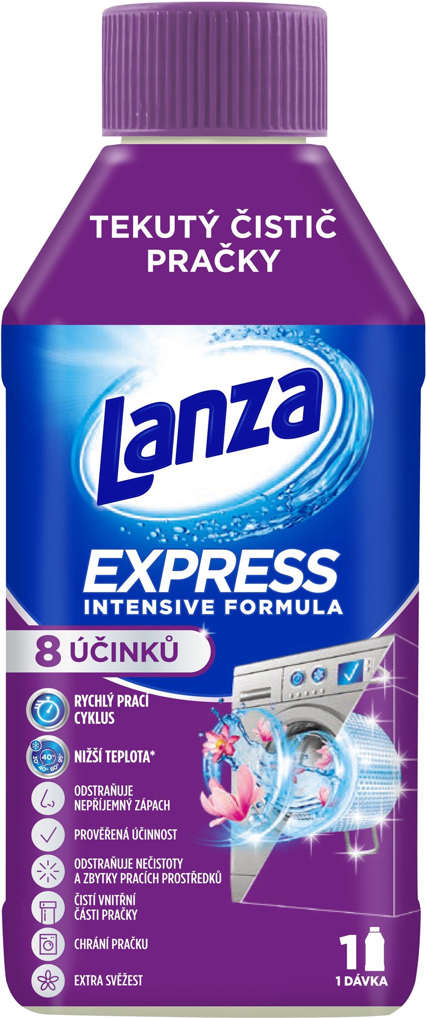 LANZA - Tekutý čistič práčky Express, 250 ml