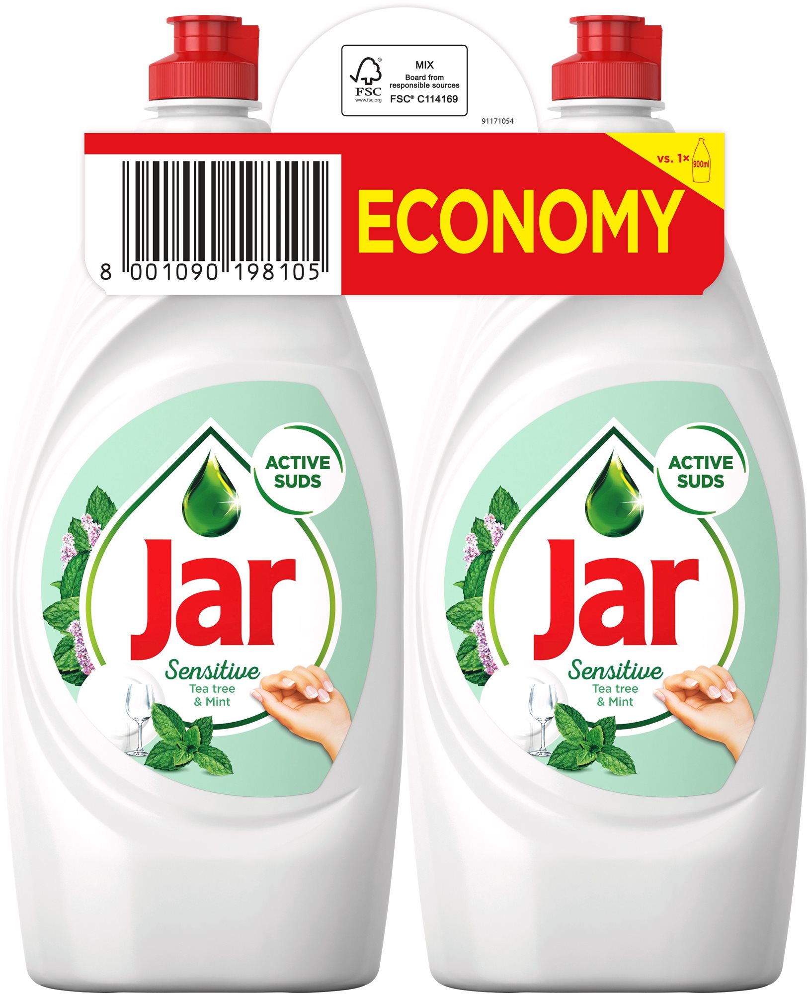 JAR Sensitive Tea Tree & Mint 2× 900 ml