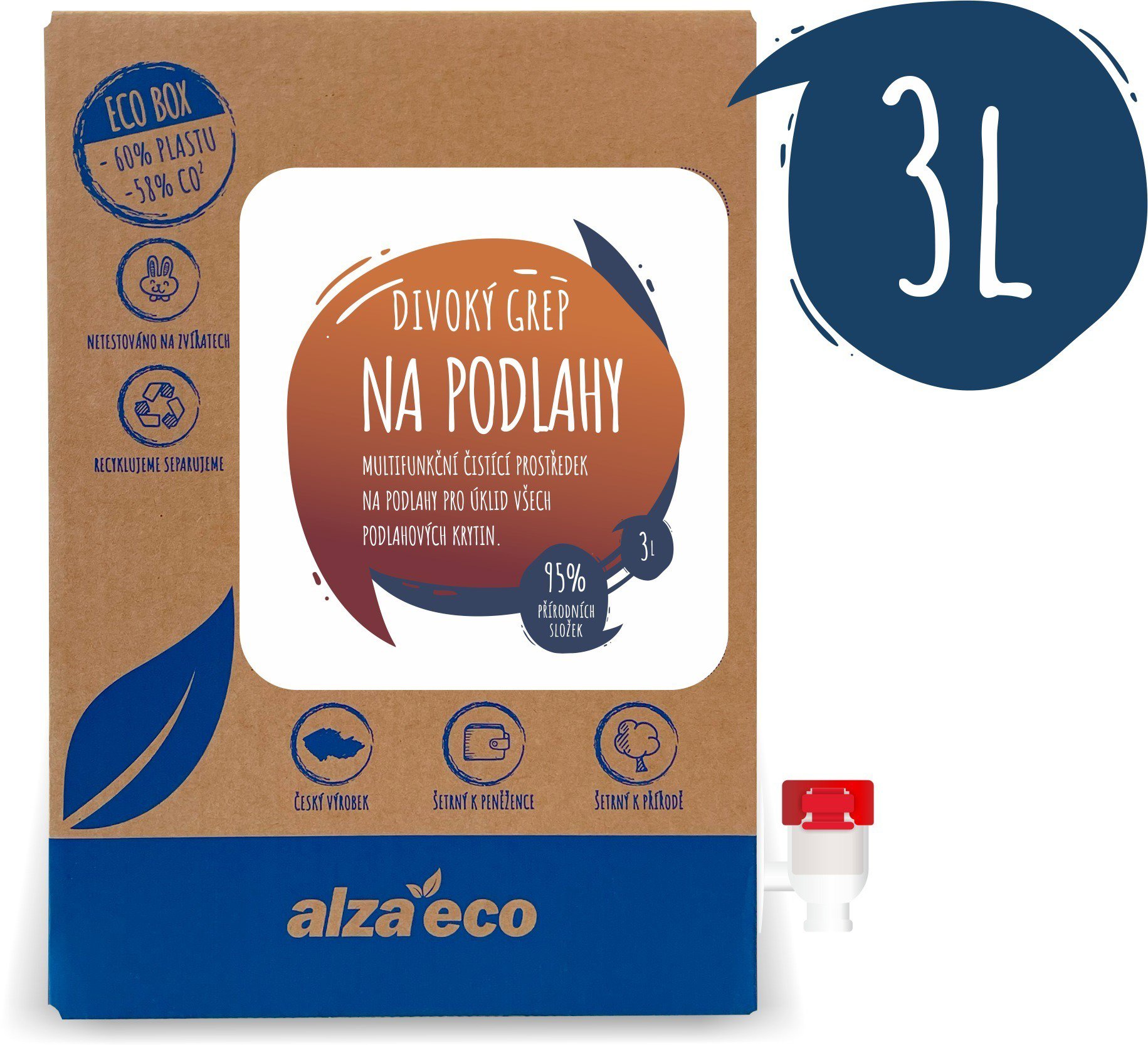 AlzaEco divoký grep na podlahy 3 l
