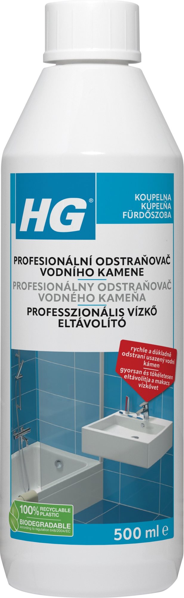 HG – Profesionálny odstraňovač vodného kameňa, 500 ml