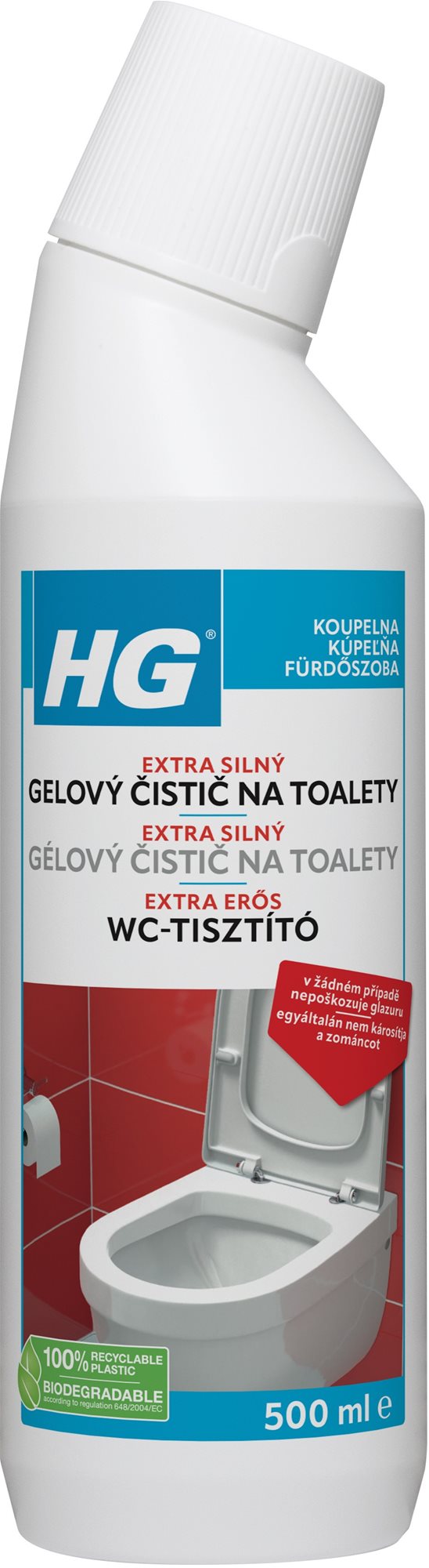 HG extra silný gélový čistič na toalety 500 ml