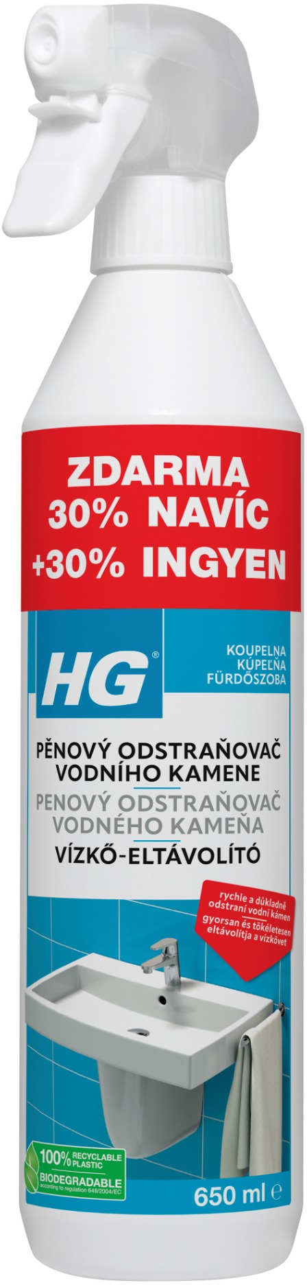 HG Penový Čistič vodného kameňa 650 ml