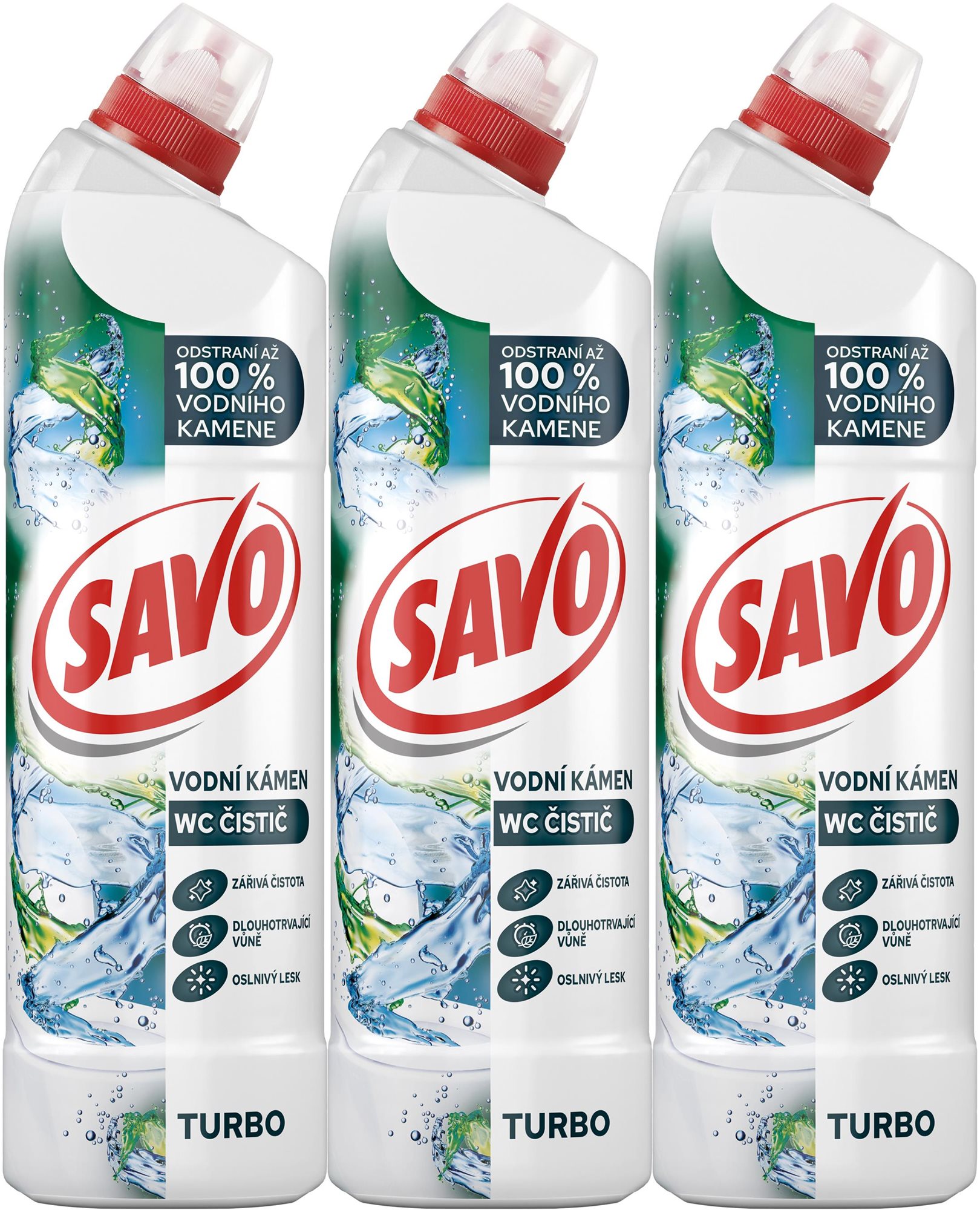 SAVO Turbo na vodný kameň WC gél 3× 700 ml