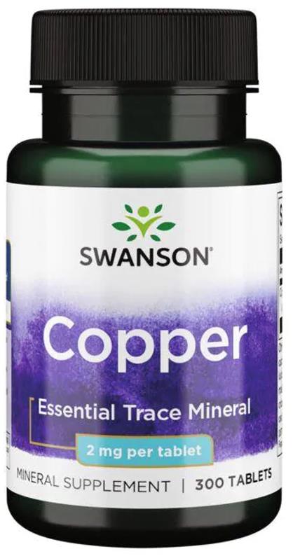 Swanson Copper (meď) 2 mg, 300 tabliet