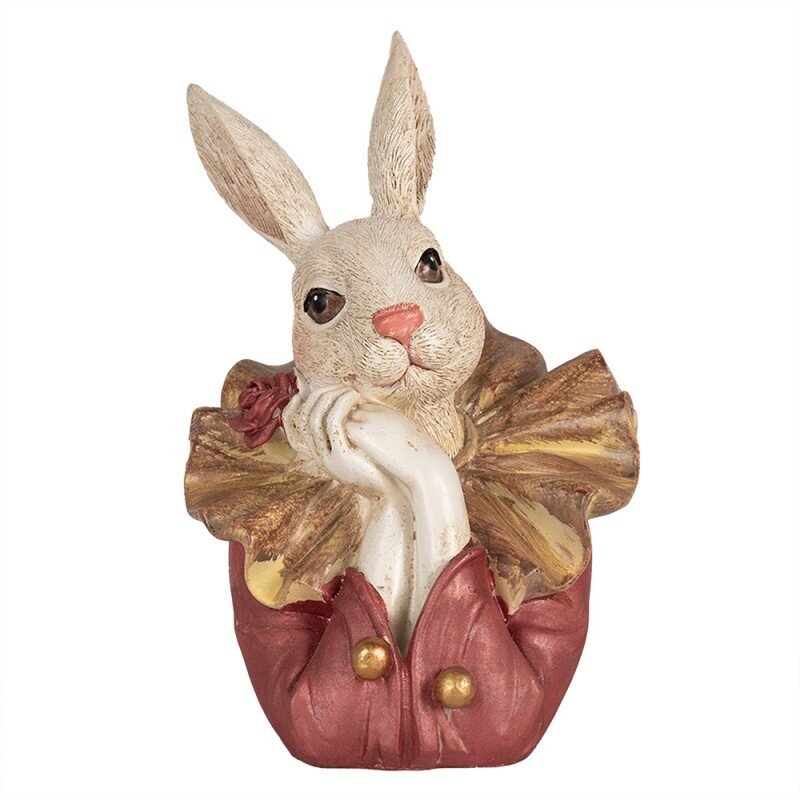 Clayre & Eef Veľkonočná dekorácia – Zajac dáma, 17 cm