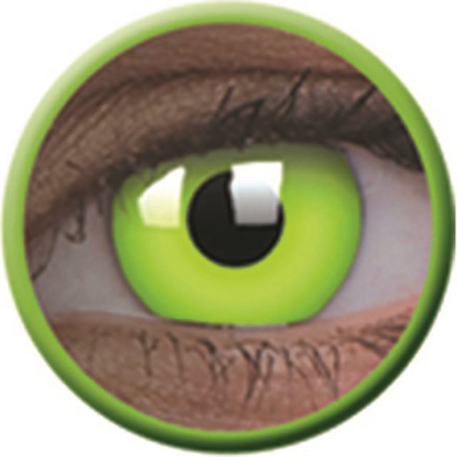 ColourVue Crazy UV svietiace - Glow Green, ročné, nedioptrické, 2 šošovky