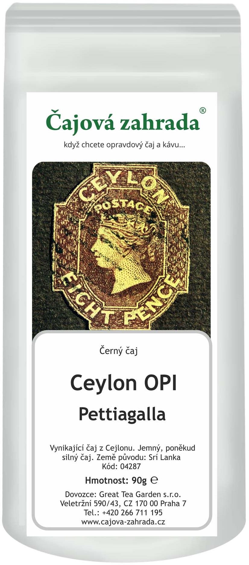 Čajová záhrada Ceylon OPI Pettiagalla – čierny čaj, 90 g