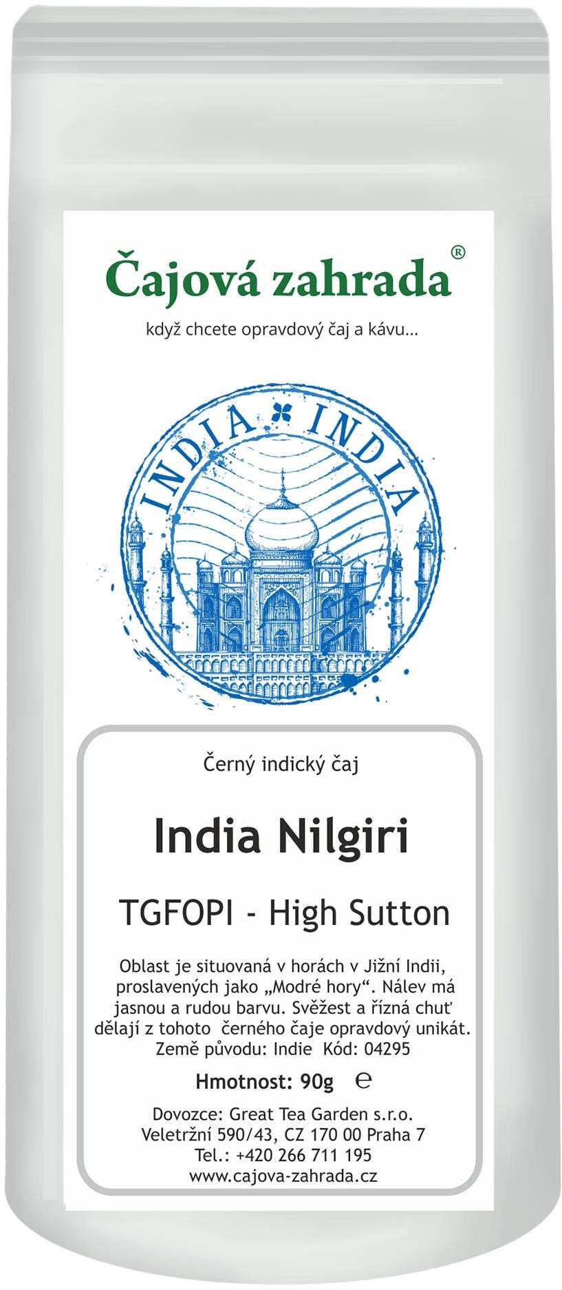 Čajová záhrada India Nilgiri TGFOPI High Grown Sutton – čierny čaj, 500 g