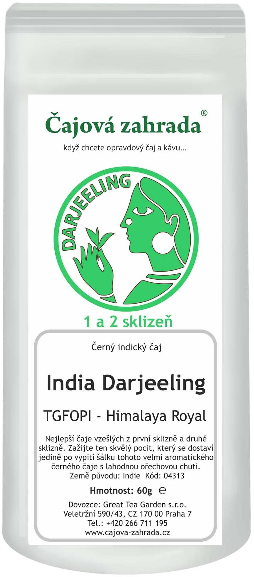 Čajová záhrada India Darjeeling TGFOPI Himalaya Royal – čierny čaj, 60 g