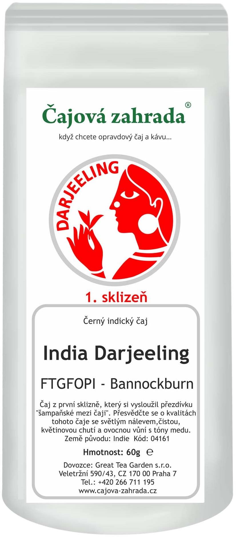 Čajová záhrada India Darjeeling FTGFOPI Bannockburn – čierny čaj, 60 g