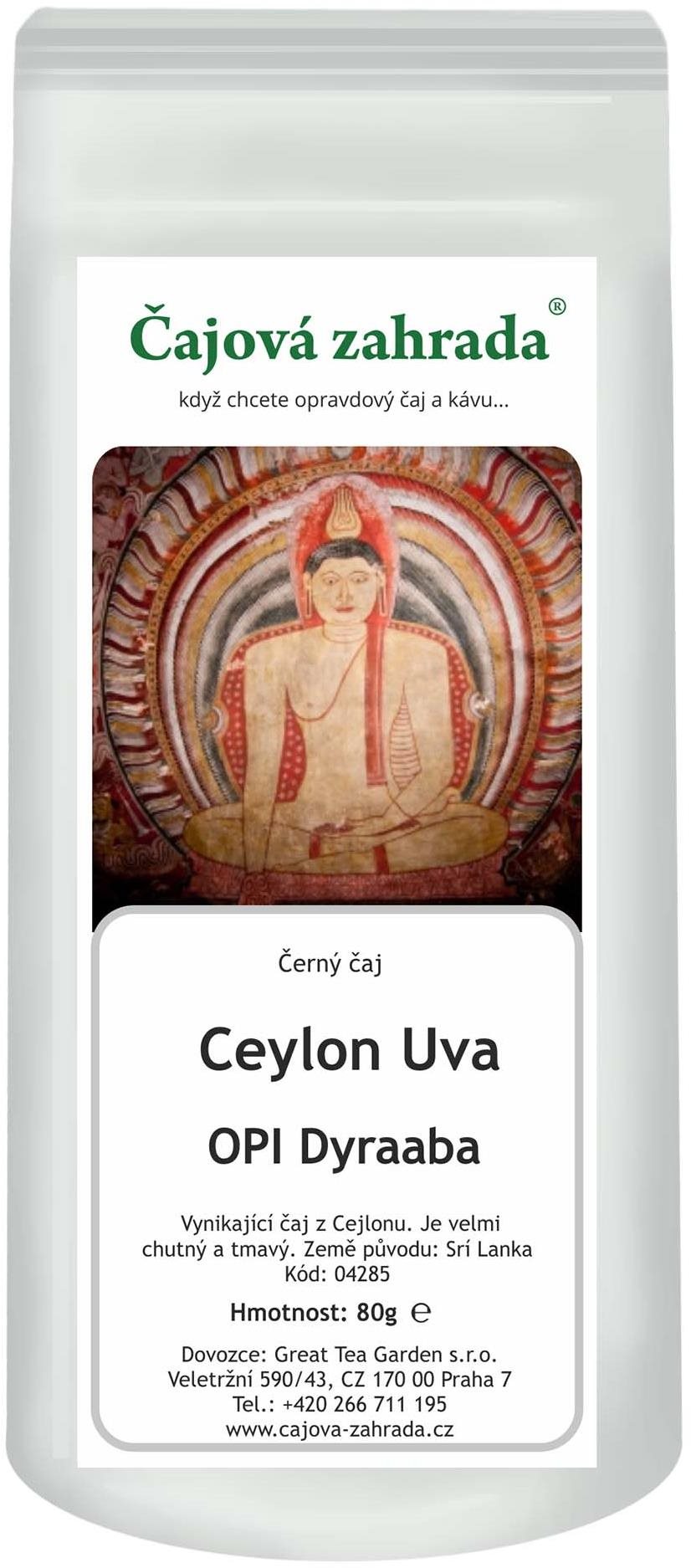 Čajová záhrada Ceylon Uva OPI Dyraaba – čierny čaj, 80 g