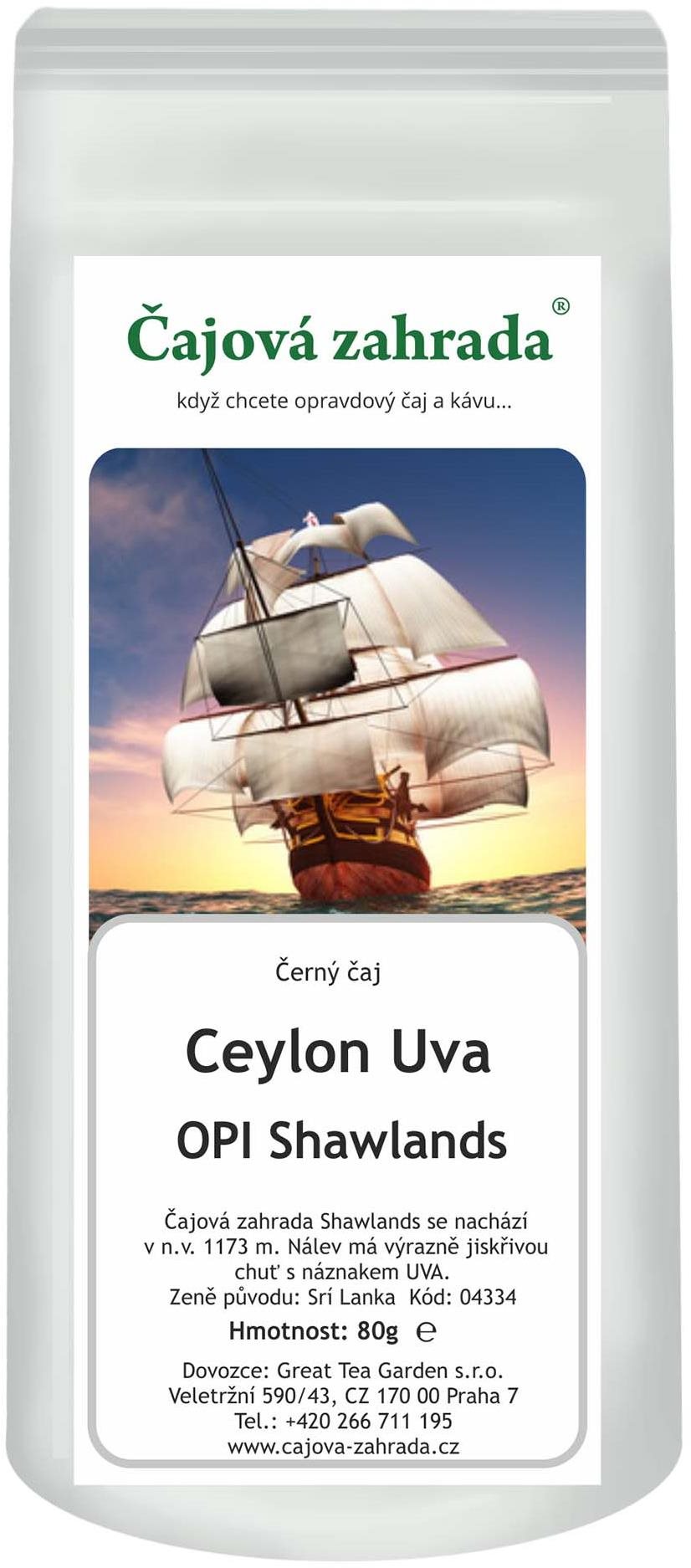 Čajová záhrada Ceylon OPI Shawlands – čierny čaj, 500 g