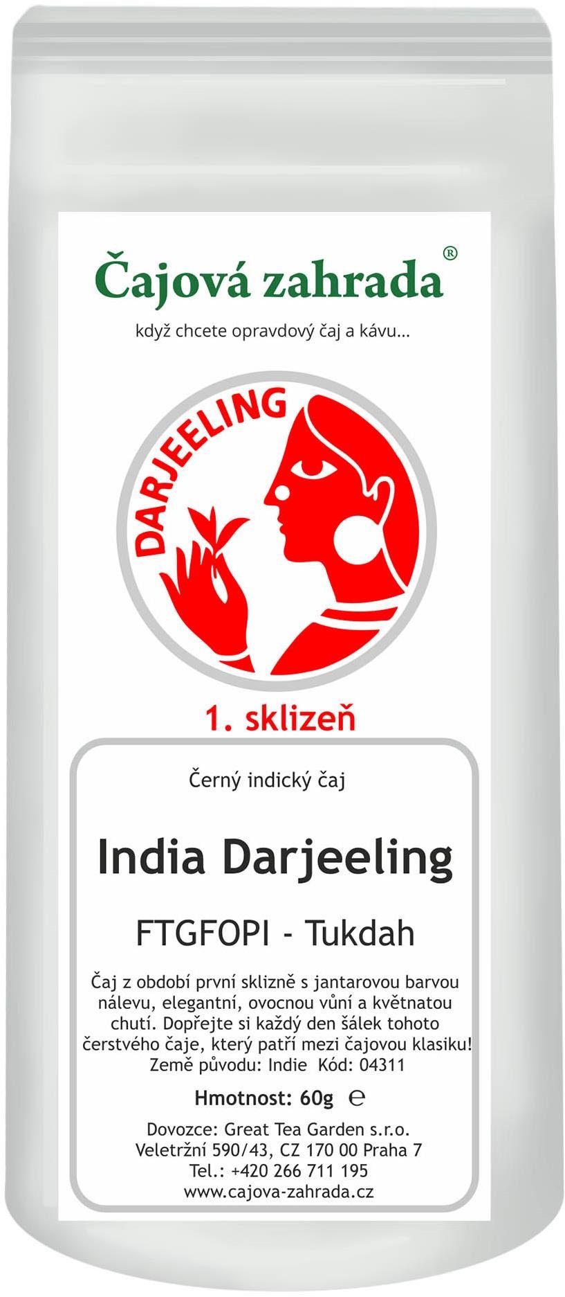 Čajová záhrada India Darjeeling FTGFOPI Tukdah – čierny čaj, 60 g