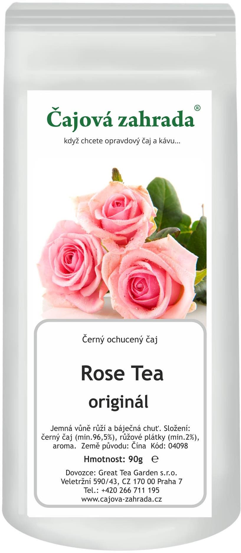 Čajová záhrada Rose Tea – čierny ochutený čaj, 90 g