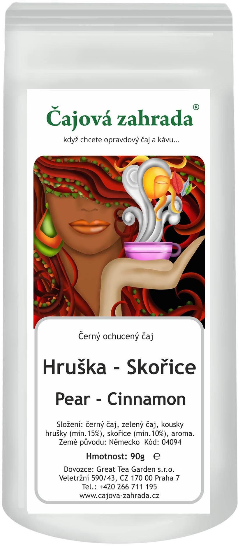 Čajová záhrada Hruška & Škorica – škoricový čierny čaj, 90 g