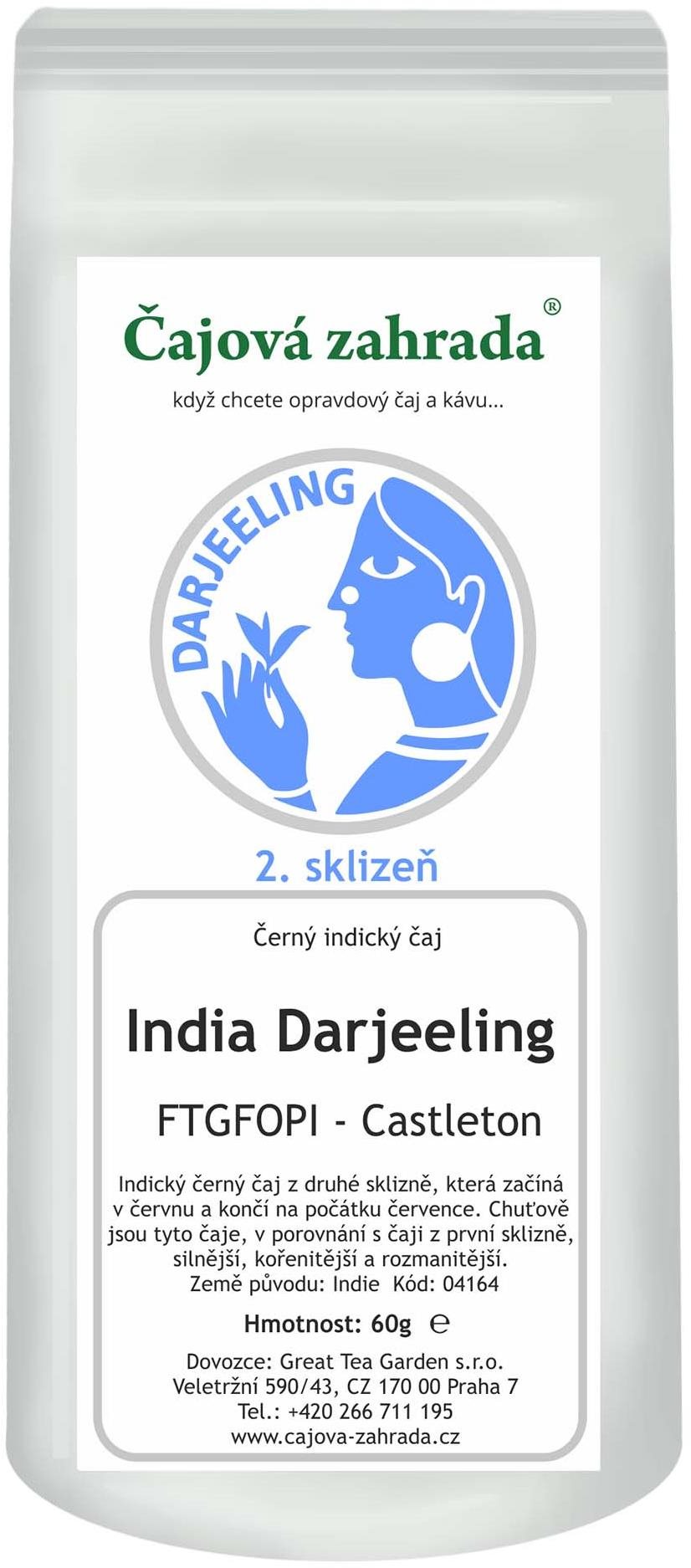 Čajová záhrada India Darjeeling FTGFOPI Castleton – čierny čaj, 500 g
