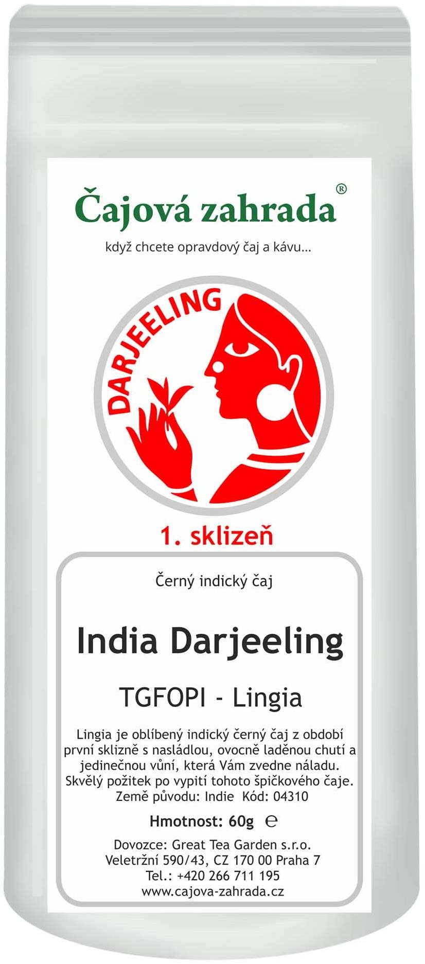 Čajová záhrada India Darjeeling TGFOPI Lingia – čierny čaj, 500 g
