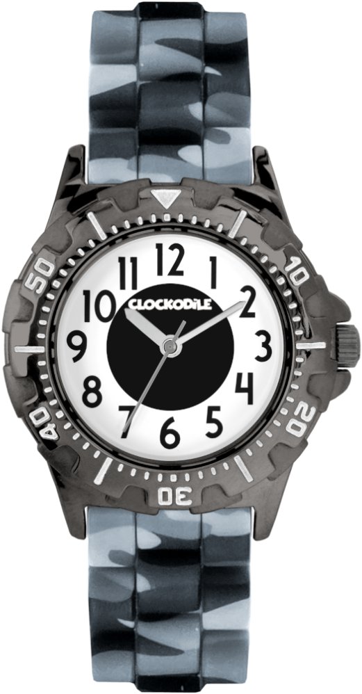 CLOCKODILE Detské hodinky SPORT 4.0, športové, svietiace, chlapčenské, sivé – maskáčové