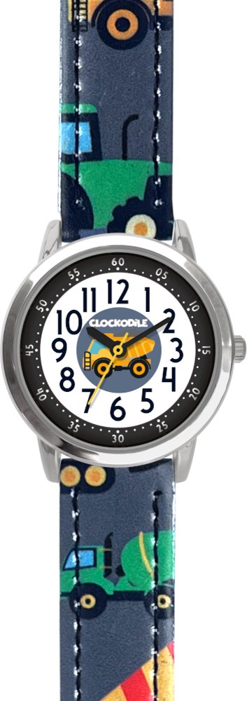 CLOCKKODILE Detské hodinky BAGRY, svietiace, chlapčenské, modré