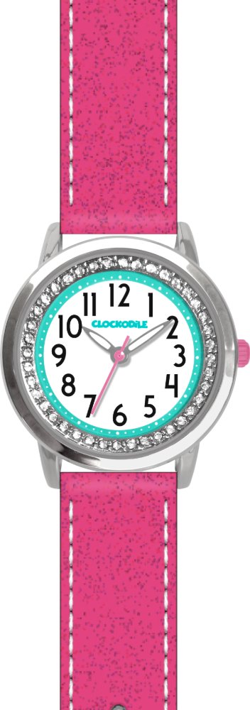 CLOCKODILE Detské hodinky SPARKLE, dievčenské, trblietavé s kamienkami, ružové