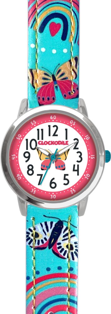 CLOCKODILE Detské hodinky MOTÝLE, dievčenské, tyrkysové