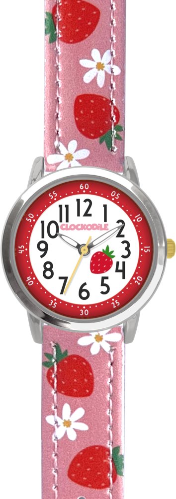 CLOCKODILE Detské hodinky JAHODY, dievčenské, ružové
