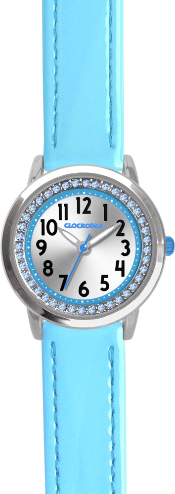 CLOCKODILE Detské hodinky s kamienkami, dievčenské, tyrkysové