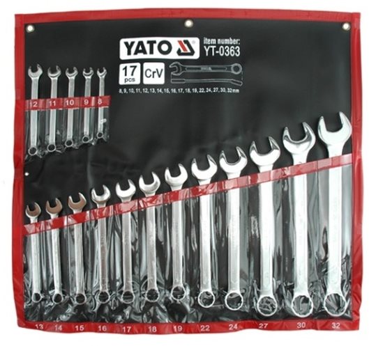 YATO Kľúče očkoploché 8 – 32 mm v sade YT-0363