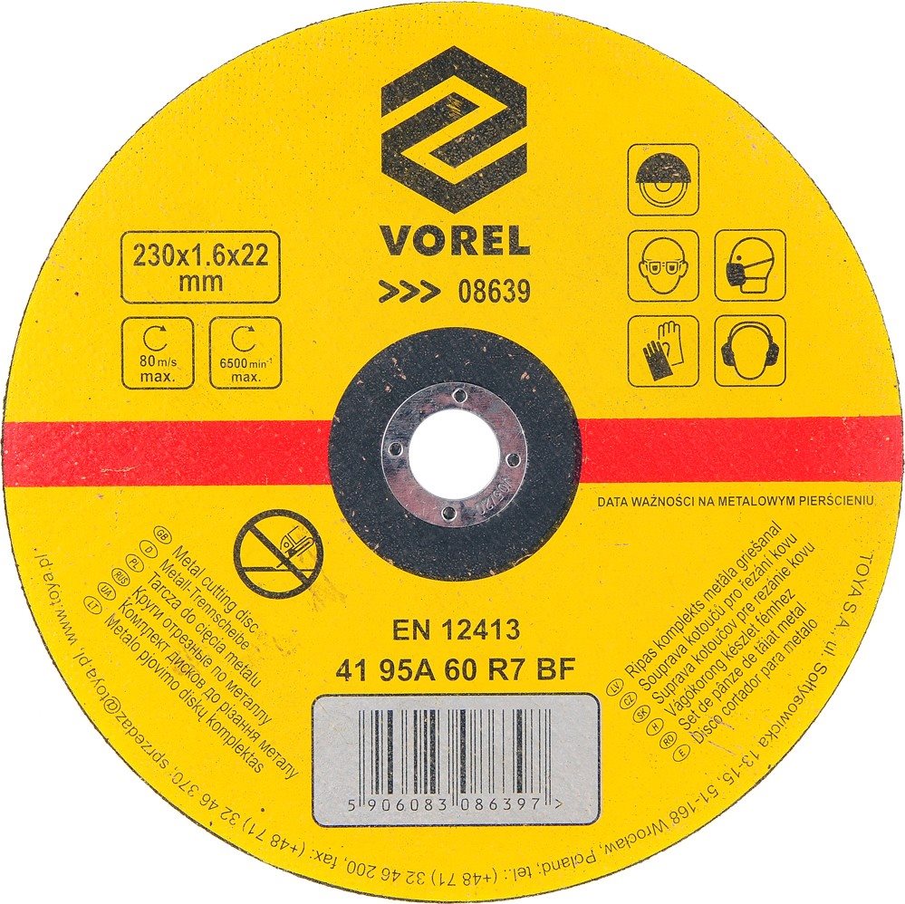 Vorel Kotúč na kov 230 × 22 × 1,6 mm