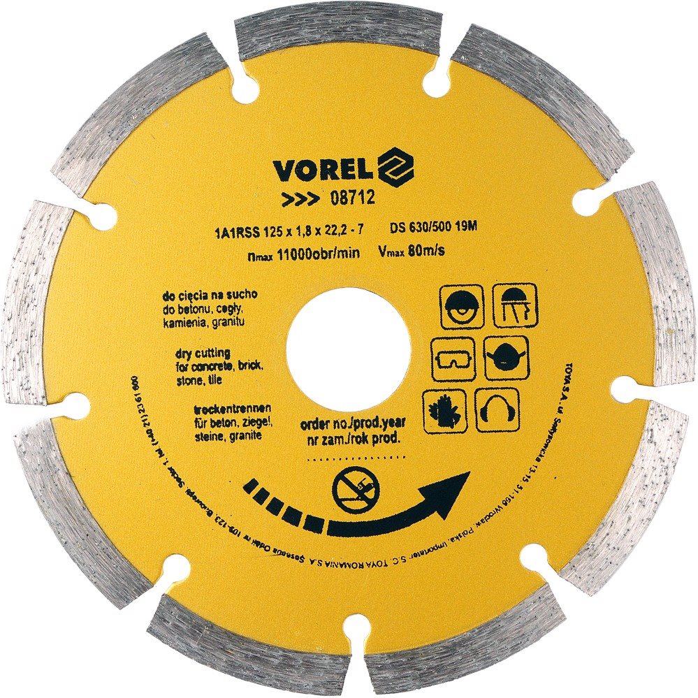 Vorel Kotúč diamantový 125 × 22,2 × 1,8 mm segmentový