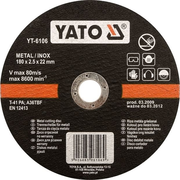 Yato Kotúč na kov 230 × 22 × 2,0 mm INOX
