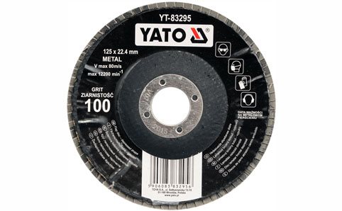 Yato Kotúč lamelový korundový 125 × 22,2 mm vypuklý brúsny P100