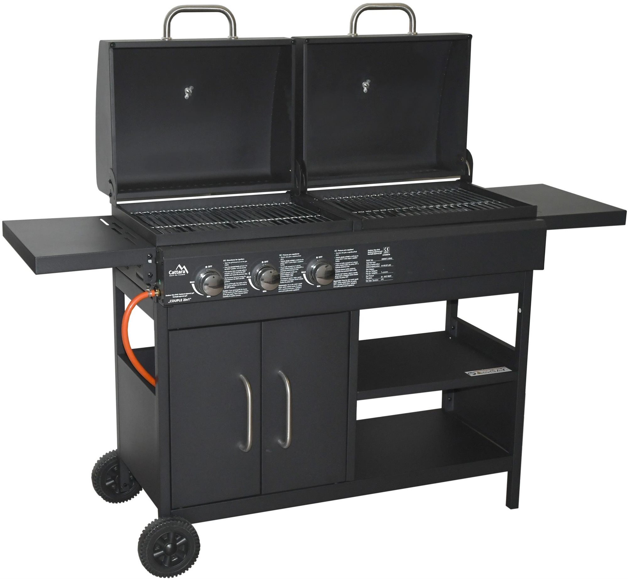 CATTARA Gril na drevené uhlie / plyn COUPLE 2in1