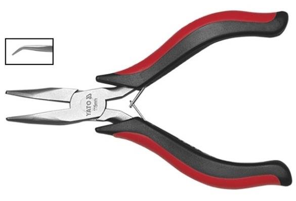 YATO Kliešte predĺžené ohnuté 115 mm mini