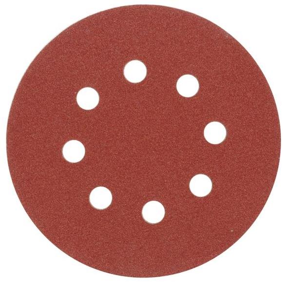 VOREL Brúsny papier 125 mm P150 s otvormi 5 ks suchý zips