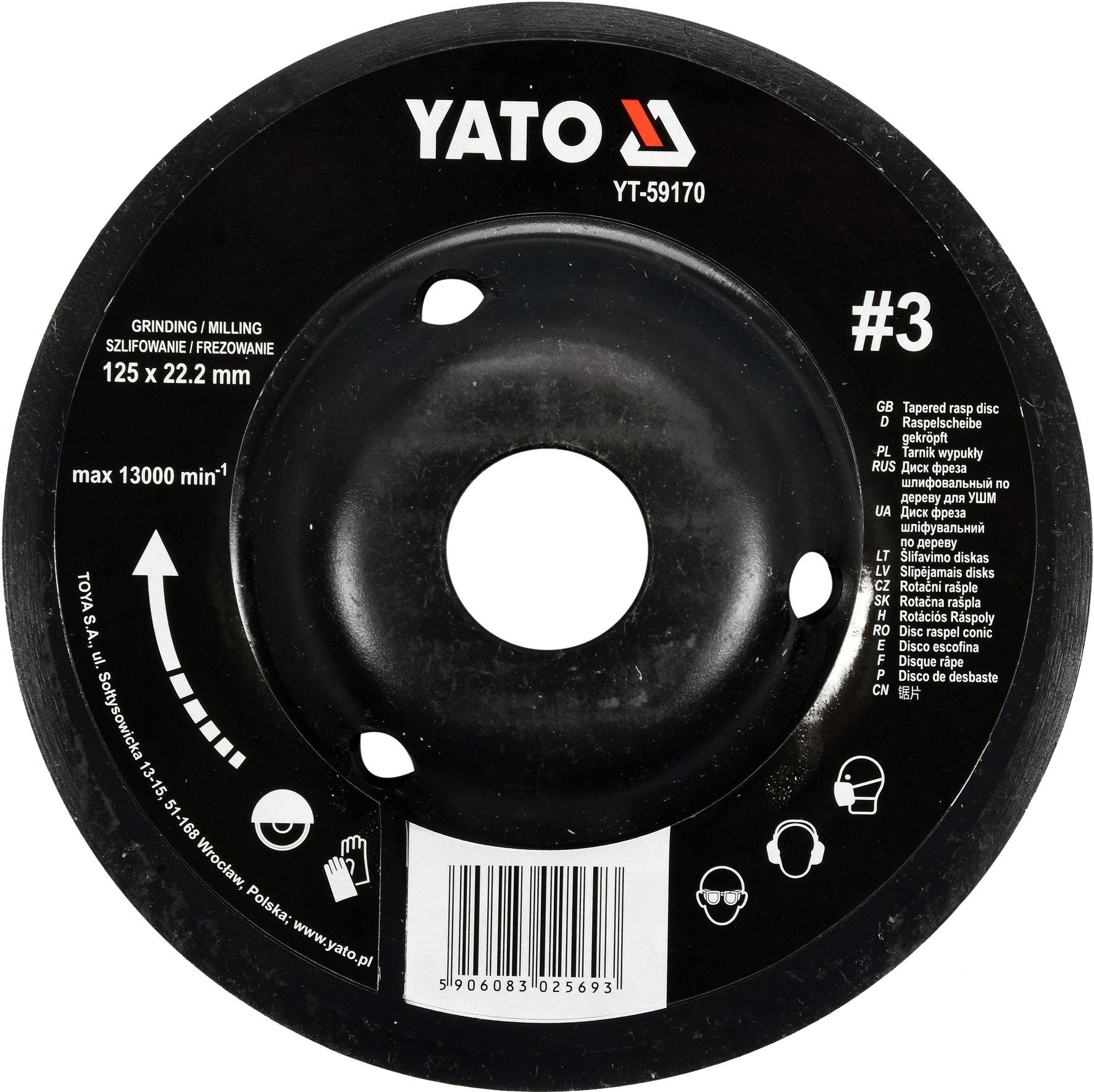 YATO Rotačná rašpľa uhlová jemná 125 mm typ 3