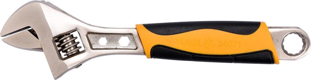 VOREL Kľúč nastaviteľný 200 mm plastová rukoväť