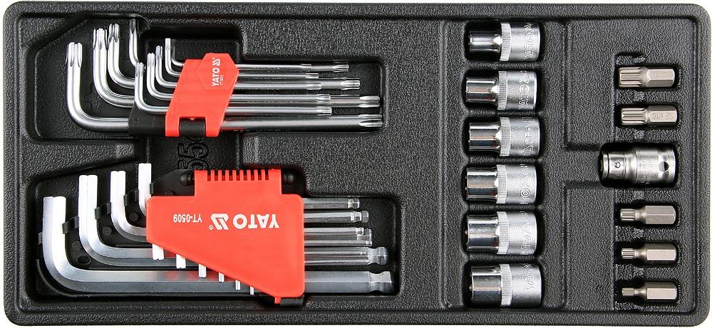 YATO Vložka do zásuvky – súprava imbus, torx, bity 31 ks YT-55451