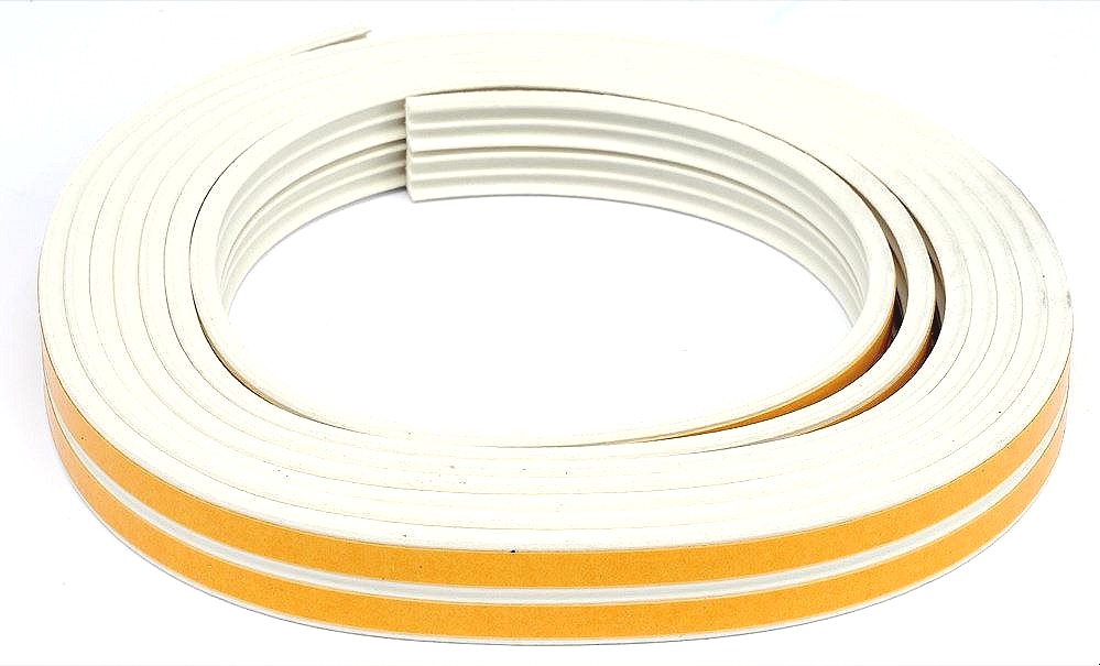 VOREL – Tesnenie na okná a dvere samolepiace, 9 × 4 mm, TYP E, biele, 6 m
