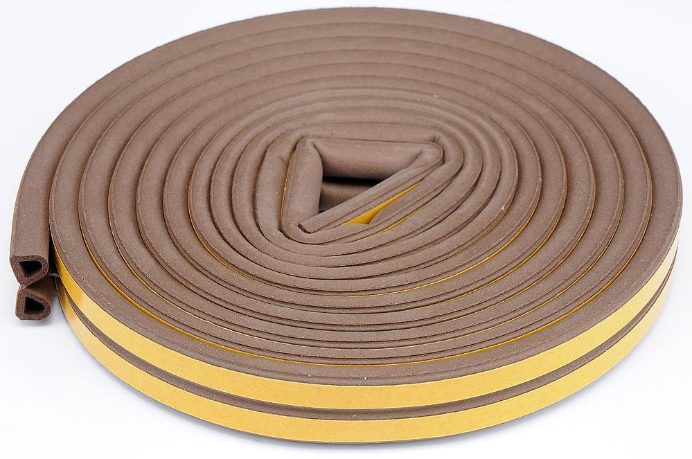 VOREL Tesnenie do okien a dverí samolepiace 9 × 7,4 mm TYP D hnedé 6 m