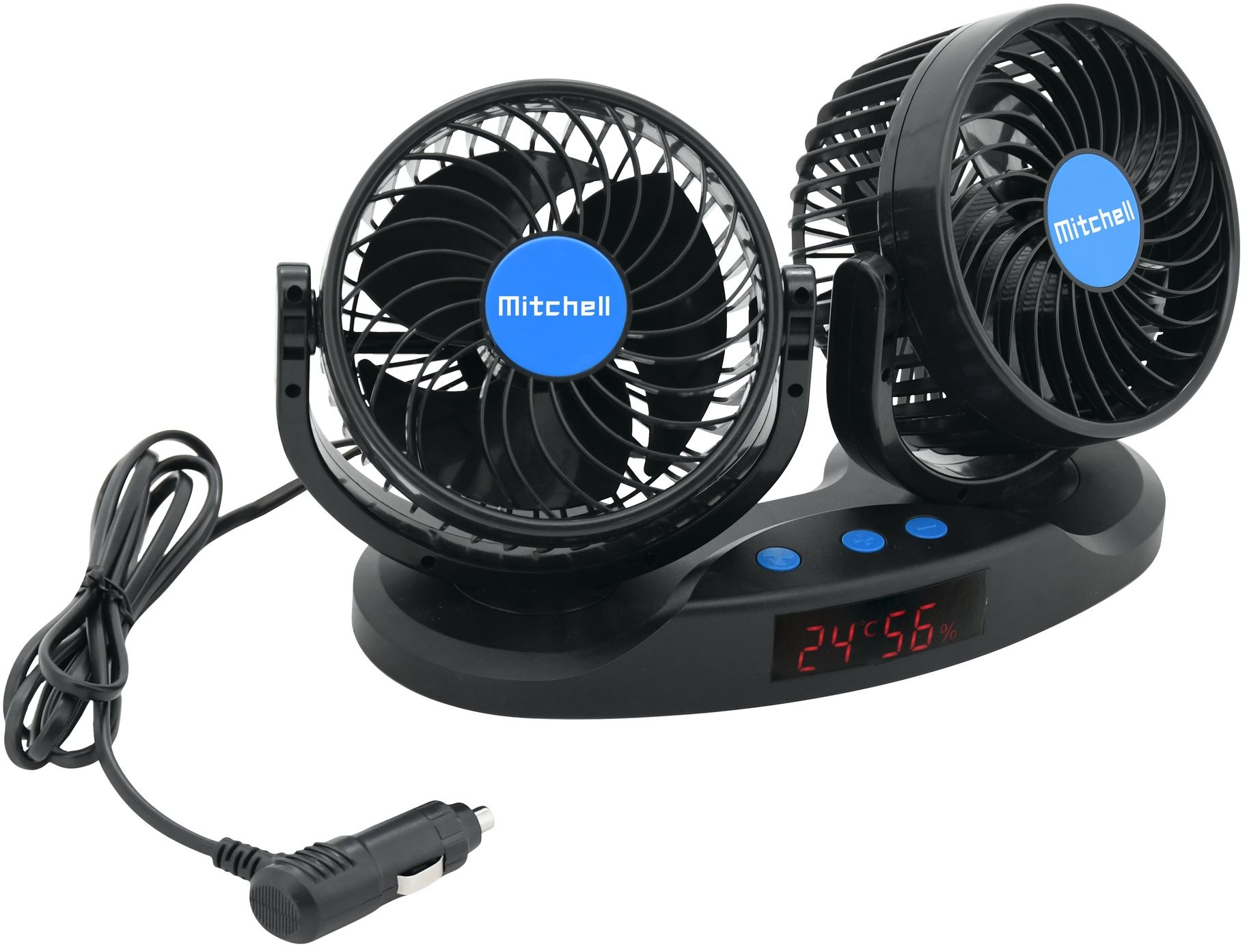 MITCHELL DUO 2 × 130 mm 12 V na palubnú dosku s teplomerom