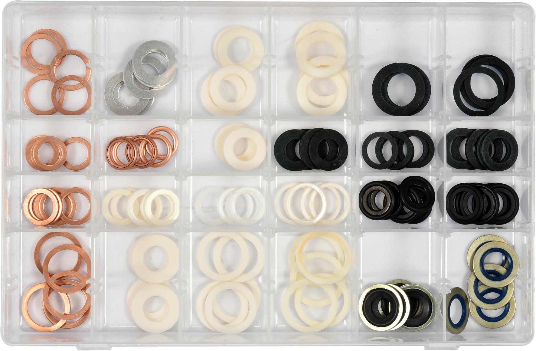 Yato Podložky (Alu, Cu, Nylon, NBR, FIBER) sada 120 ks