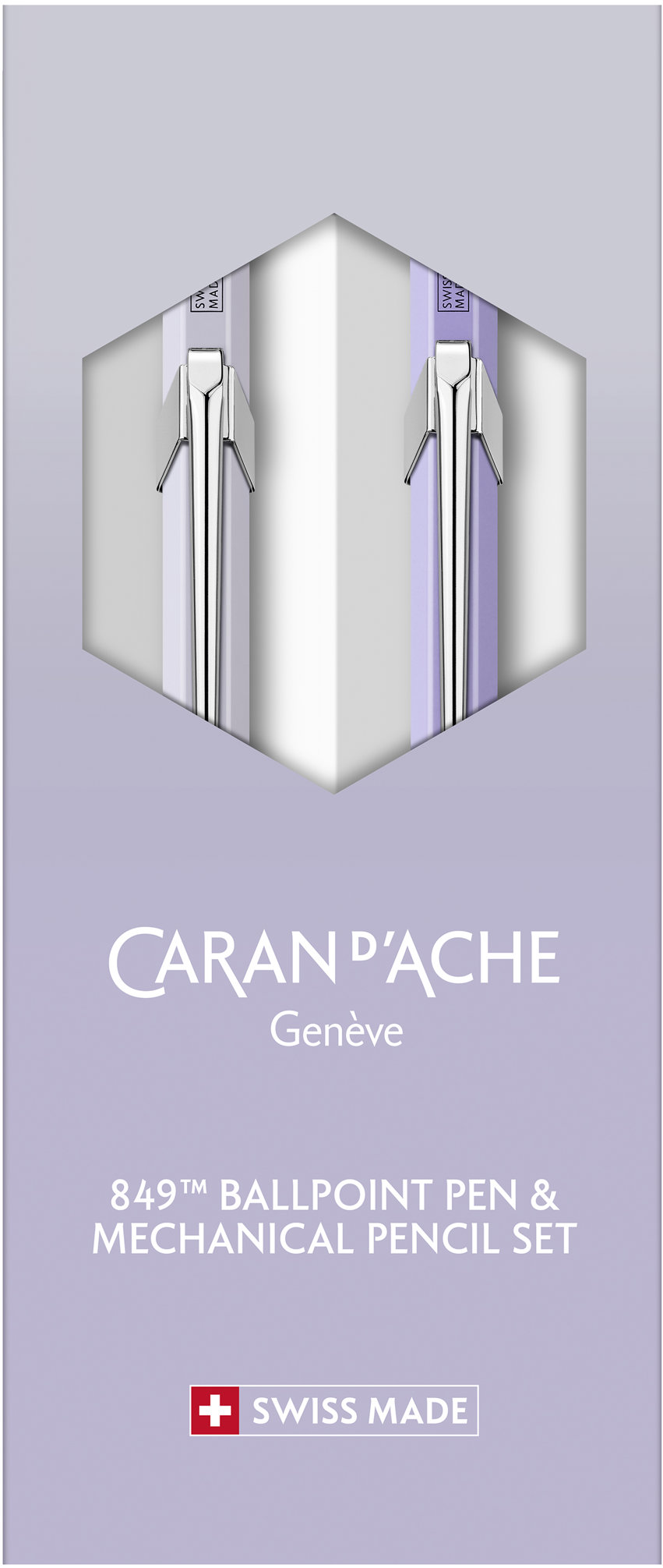 CARAN D'ACHE guľôčkové pero 849 a mechanická ceruzka Blooming Lavender
