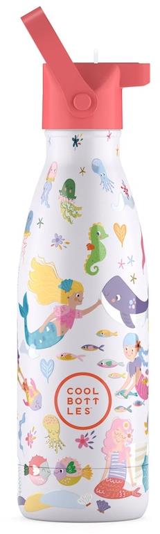 Cool Bottles detská nerezová termofľaša Kids Sweet Mermaids trojvrstvová 350 ml 3D