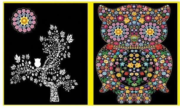 Colorvelvet zamatové dosky – sova