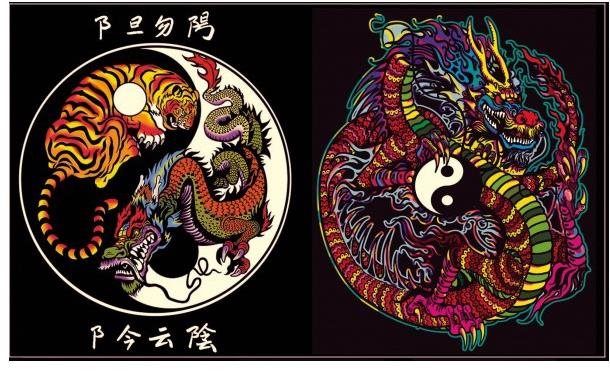 Colorvelvet zamatové dosky – Jin Jang drak