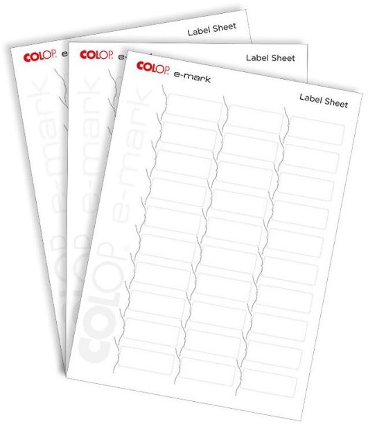 COLOP e-mark® label sheets 48 × 18 mm, 10× A4 (30× labels na archu)