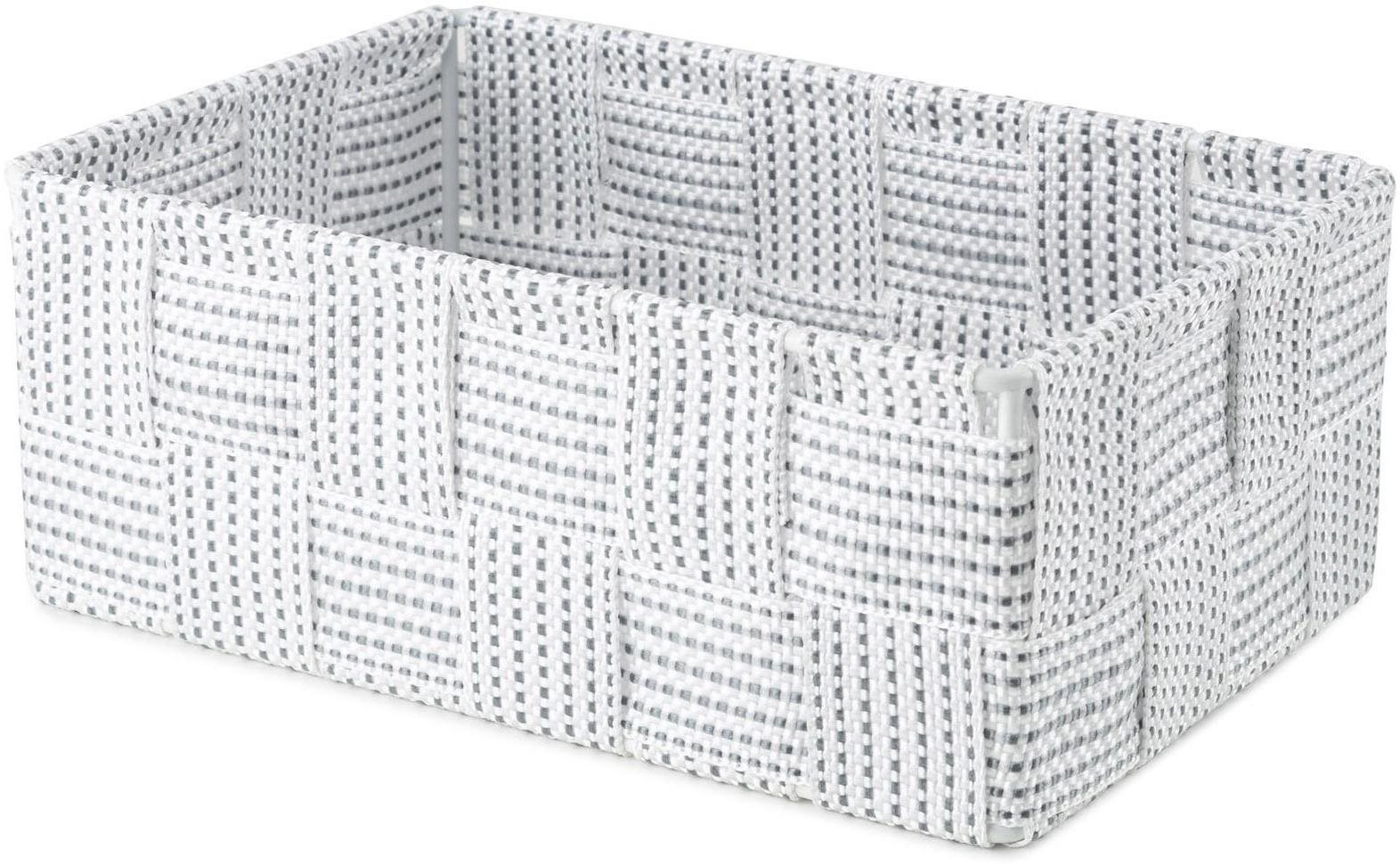 Compactor Úložný organizér do zásuvky Toronto – košík M, 18 × 12 × 7 cm, bielo-sivý